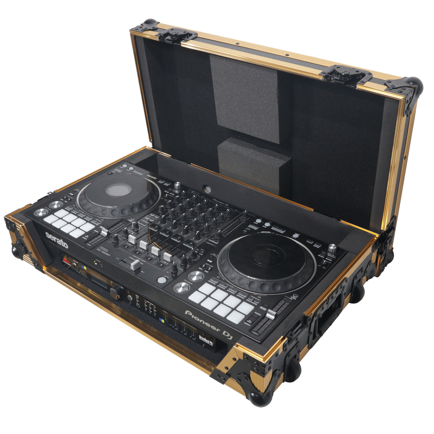 ProX XS-DDJ1000WGLD ATA Flight Case, For DDJ-1000 FLX6 SX3 DJ Controller, 1U Rack Space, With Wheels, Pro Audio Equipment Storage, Gold Black