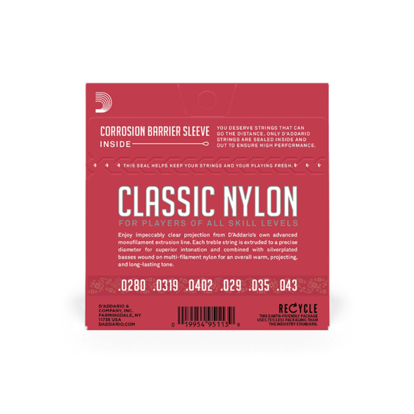 D'Addario Student Nylon Classical Guitar Strings, Normal Tension (EJ27N)