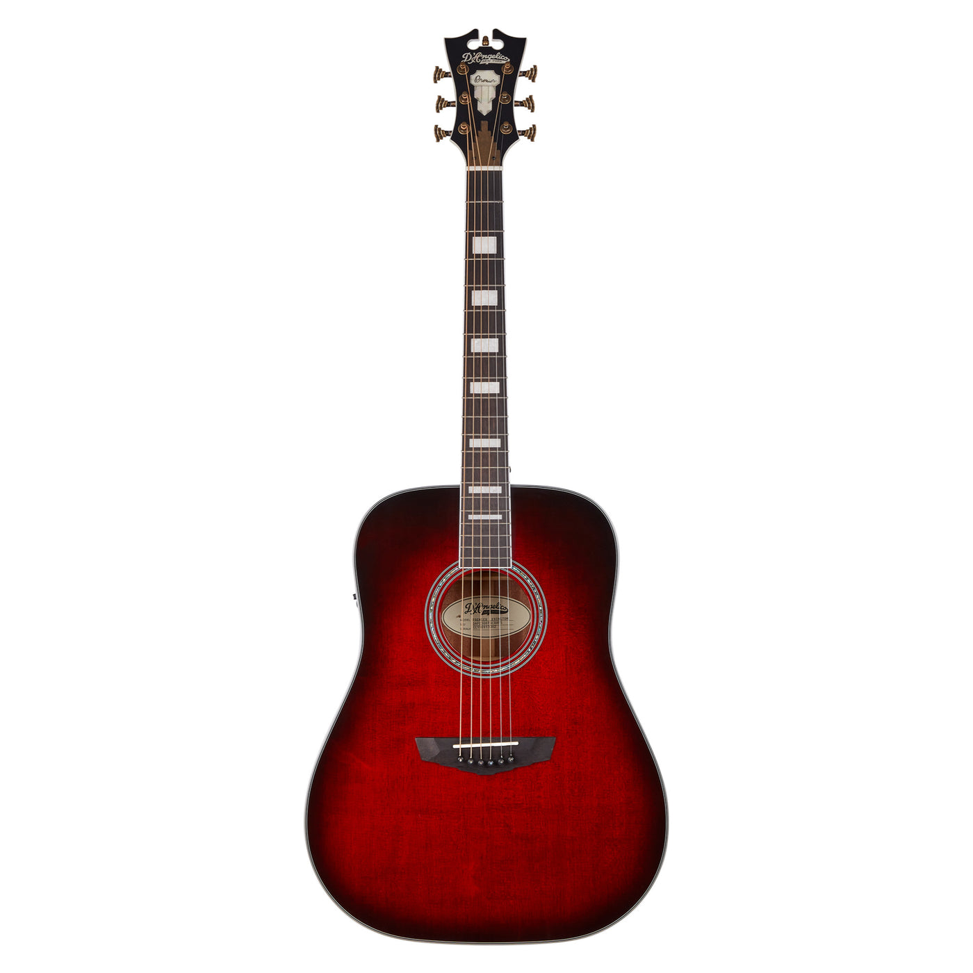 D’Angelico Premier Lexington Dreadnought Acoustic Electric Guitar, Black Cherry Burst (DAPD300TBCBAPS)