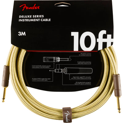 Fender Deluxe Series 10-Foot Tweed Instrument Cable, Straight/Straight (0990820089)