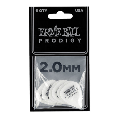 Ernie Ball 2.0mm White Standard Prodigy Picks 6-Pack