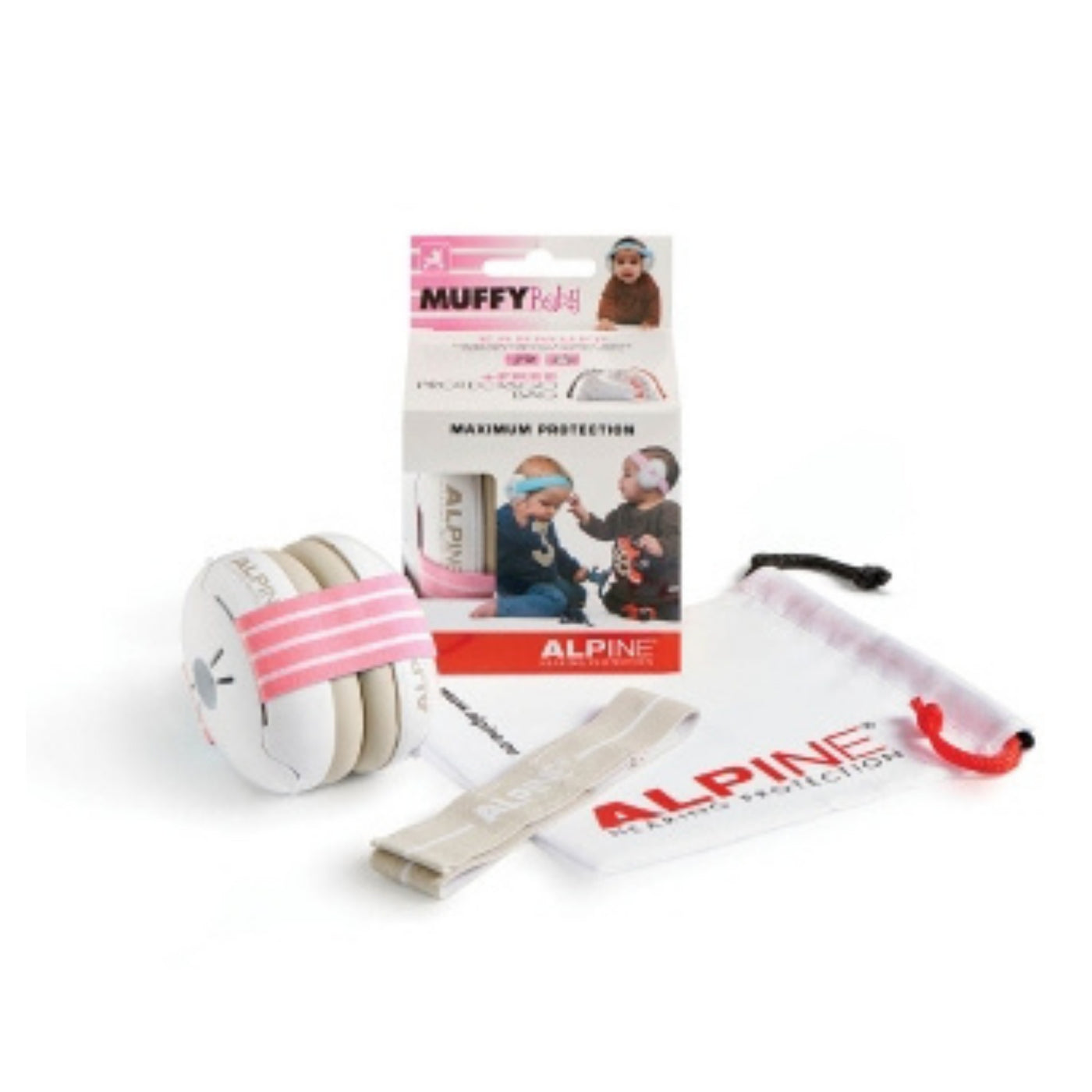Alpine Hearing Protection Muffy Baby Protective Headphones, Pink