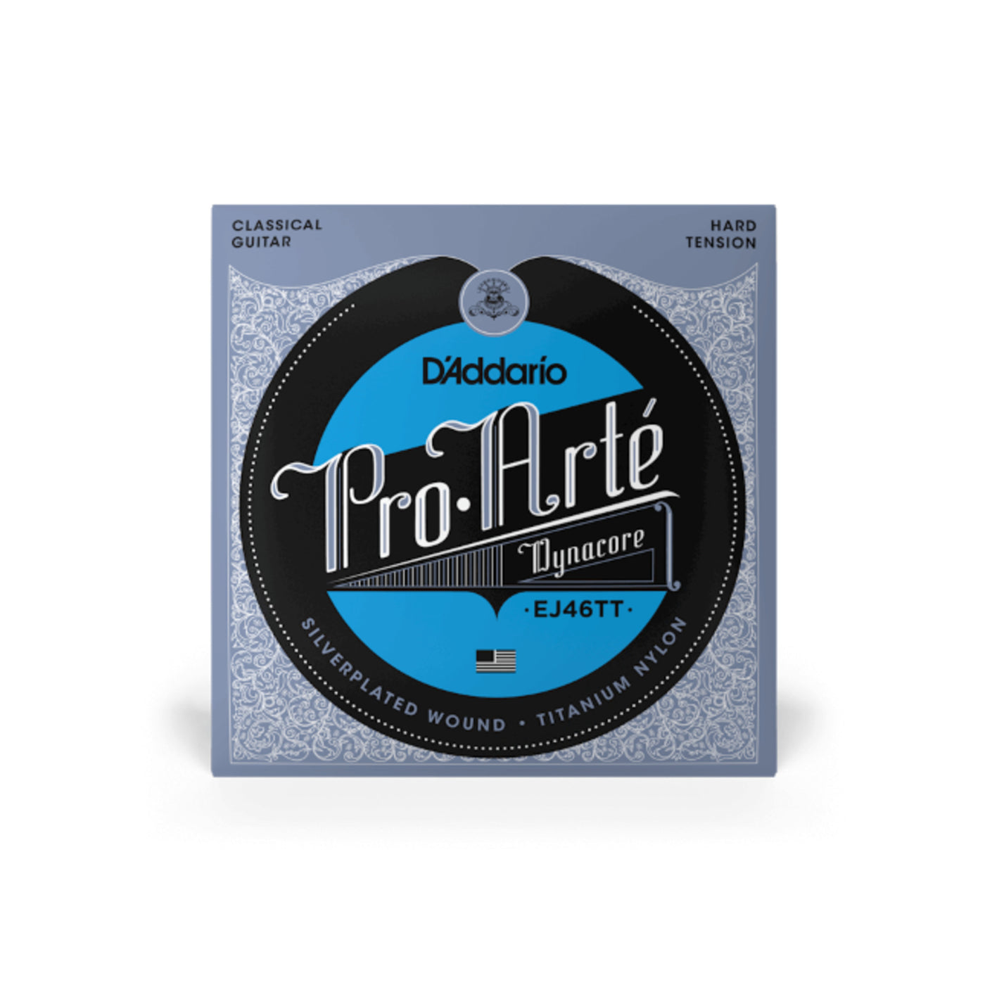 D'Addario Pro-Arté Dynacore Classical Guitar Strings, Titanium Trebles, Hard Tension (EJ46TT)