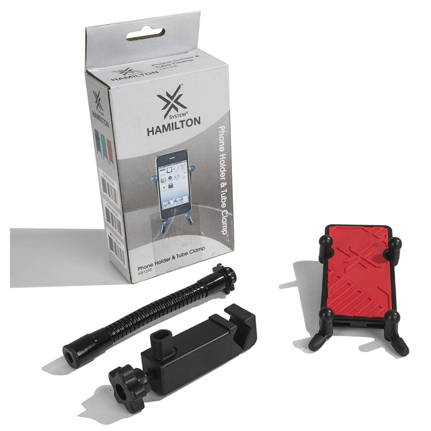 Hamilton System X Phone Holder with Clamp - Red