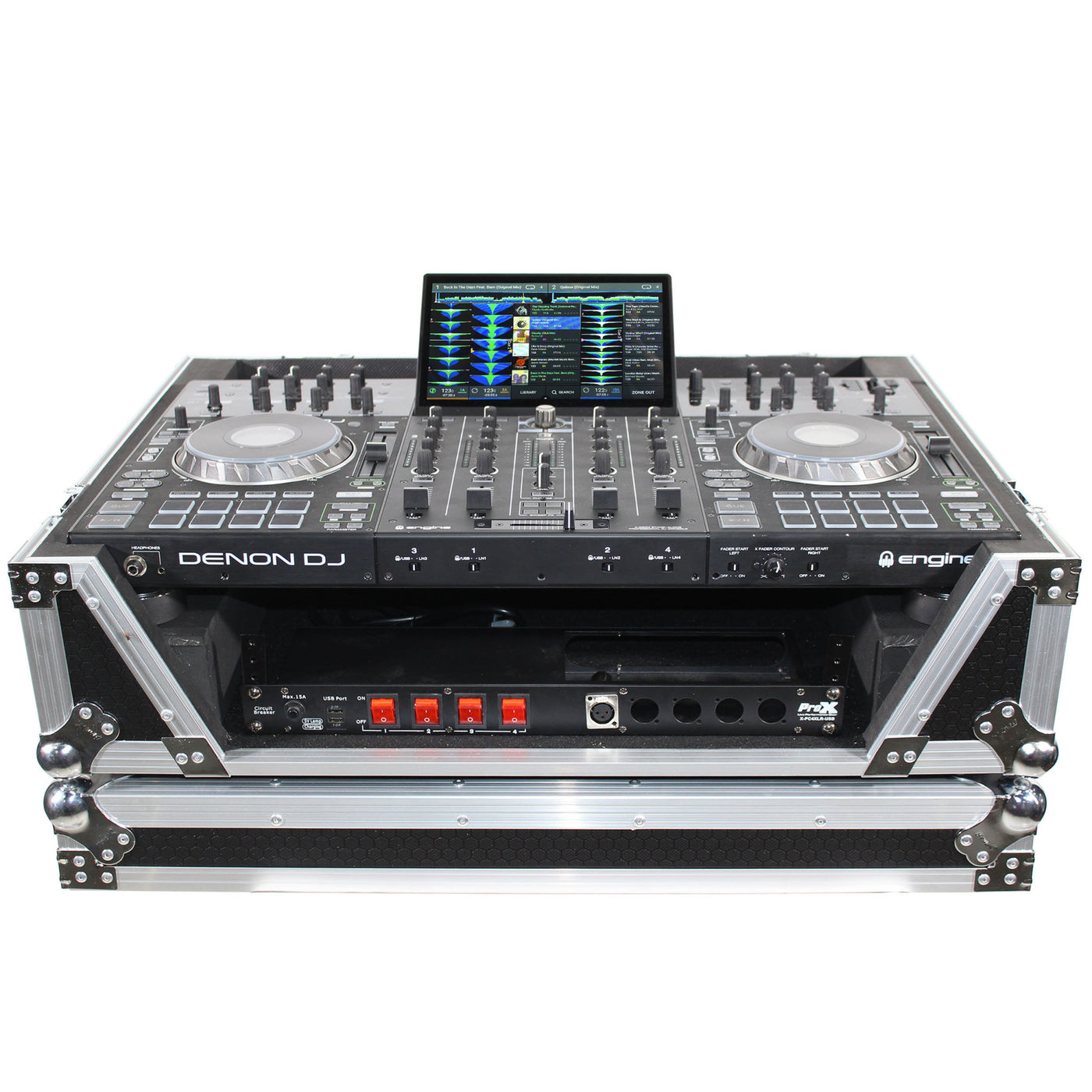ProX XS-PRIME4W2U ATA-300 Style Flight Case, For Denon PRIME 4 DJ Controller, 2U Rack Space, With Wheels, Pro Audio Equipment Storage