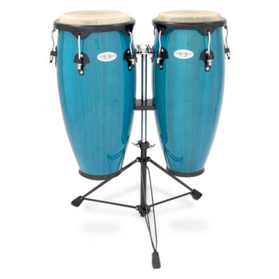 Toca Synergy Bahama Blue Wood Conga Set with Double Conga Stand, 10-inch and 11-inch Heads (2300BB)