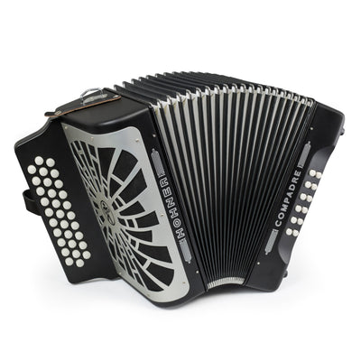 Hohner Compadre GCF Accordion - Black/Silver Grille with Gig Bag