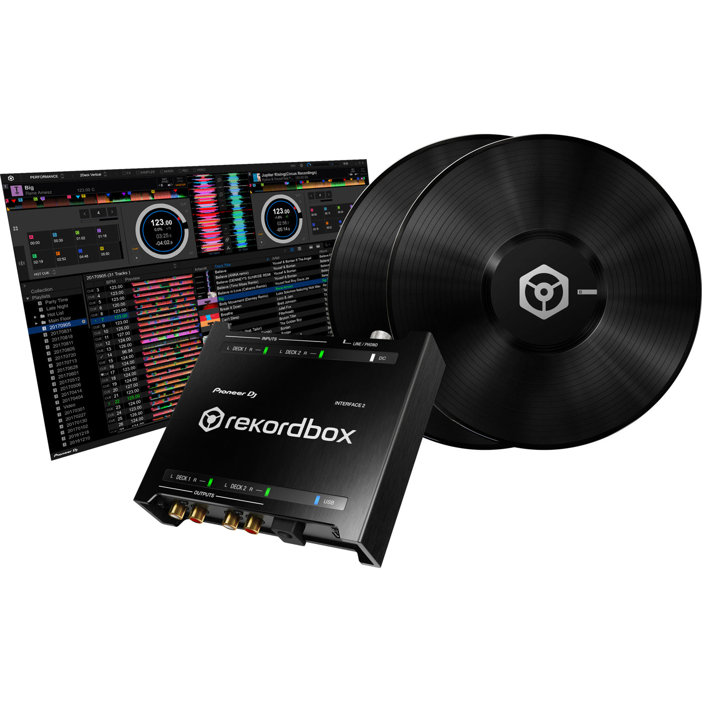 Pioneer DJ INTERFACE2 2-Channel Audio Interface for Rekordbox DVS,  Professional DJ Equipment, Control Audio DJ Set from Booth