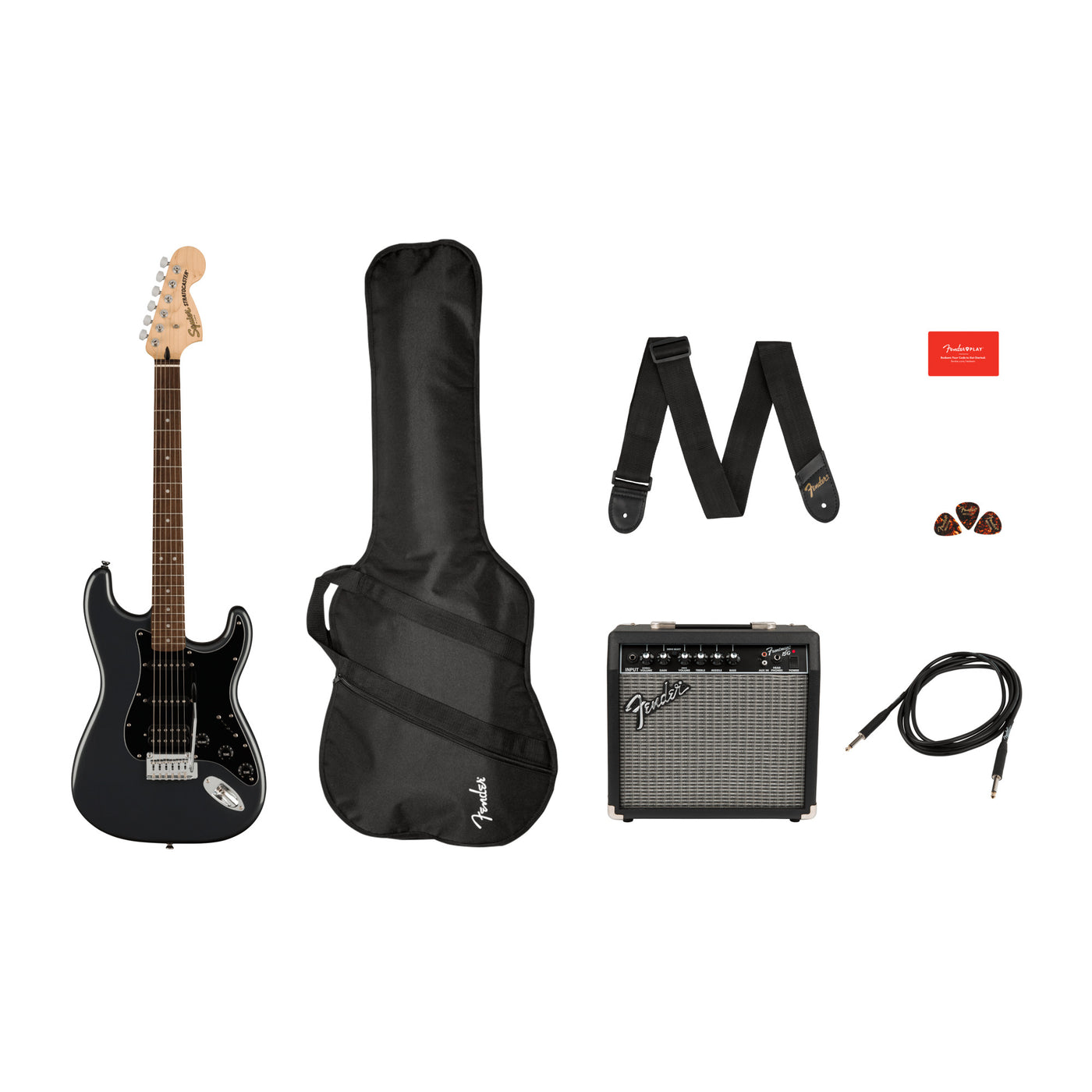Squier Affinity Series Stratocaster HSS Pack, Charcoal Frost Metallic  (0372821069)