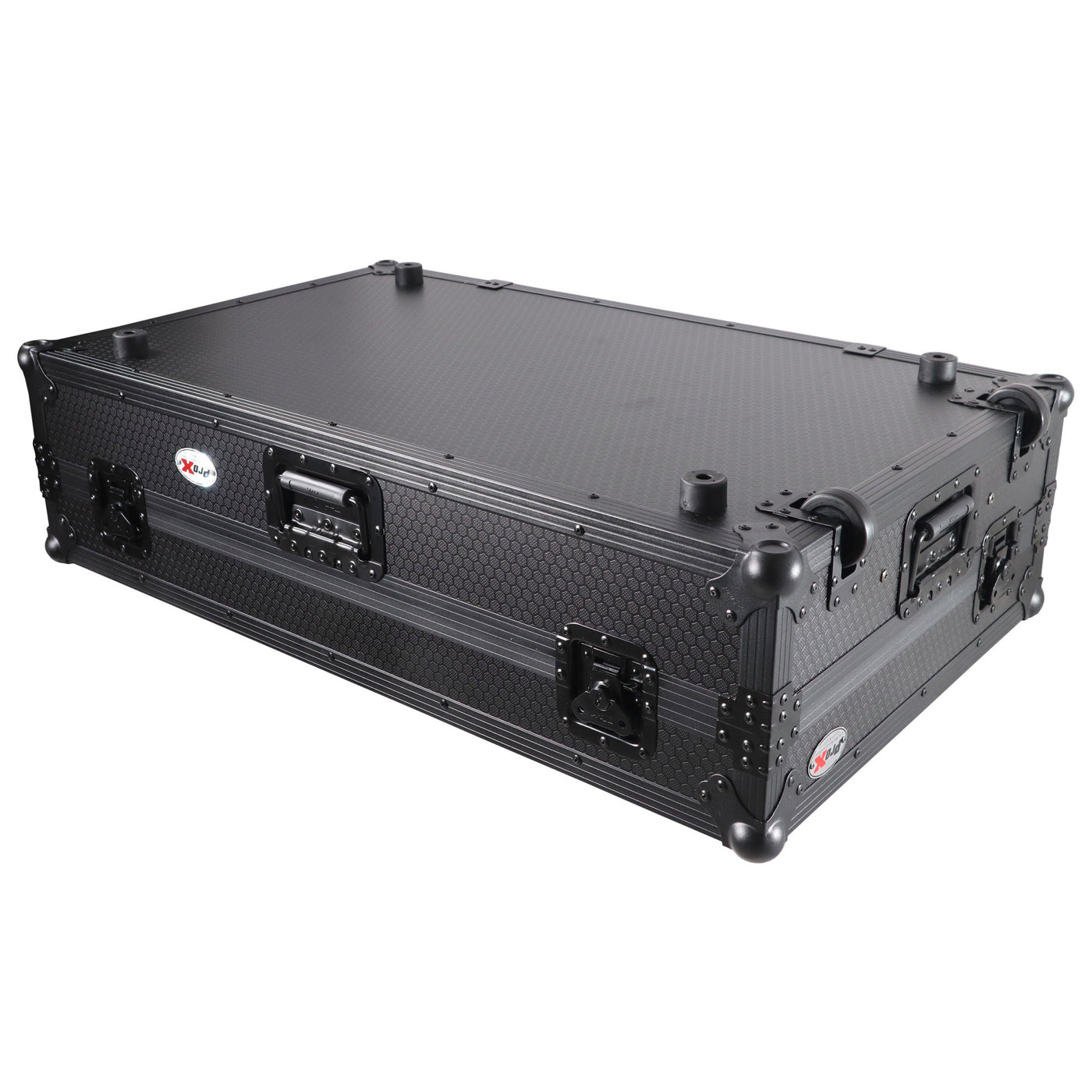 ProX XS-XDJXZWLTBL ATA-300 Style Flight Case, For Pioneer XDJ-XZ DJ Controller, With Laptop Shelf, 1U Rack Space, and Wheels, Pro Audio Equipment Storage, Black