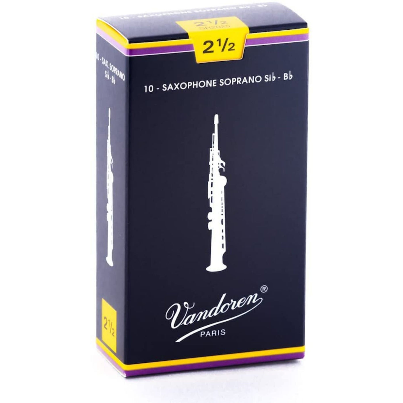 Vandoren Soprano Saxophone Traditional Reeds Strength #2.5; Box of 10