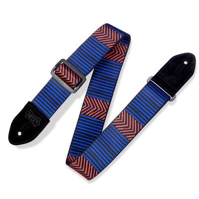 Levy's 2" Print Strap in Tribal Chevron - Black, Blue and Red