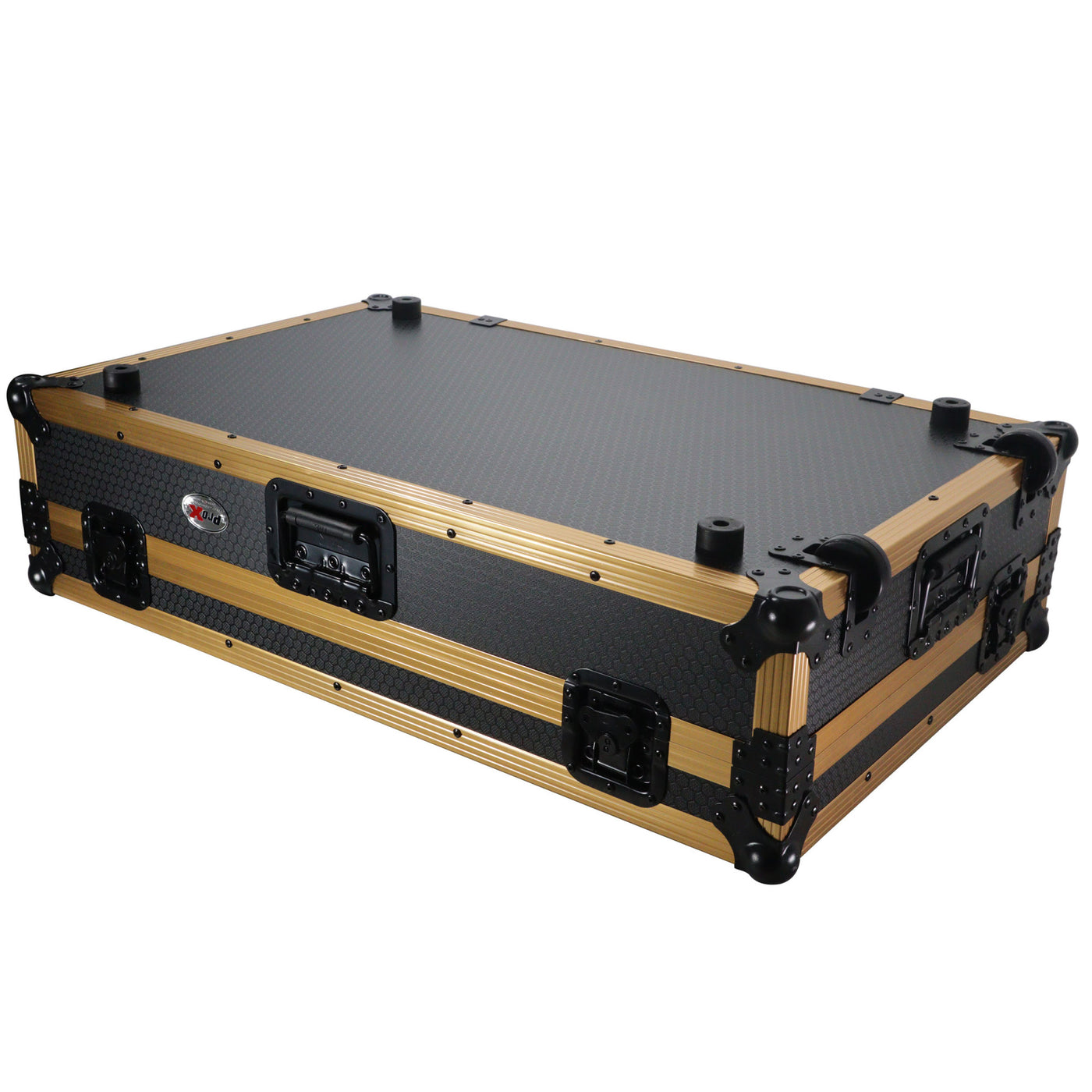 ProX XS-XDJXZWFGLD ATA Flight Case, For Pioneer XDJ-XZ DJ Controller, With 1U Rack Space and Wheels, Pro Audio Equipment Storage, Gold Black