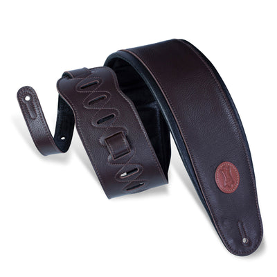 Levy's 4.5" Padded Leather Bass Strap in Dark Brown