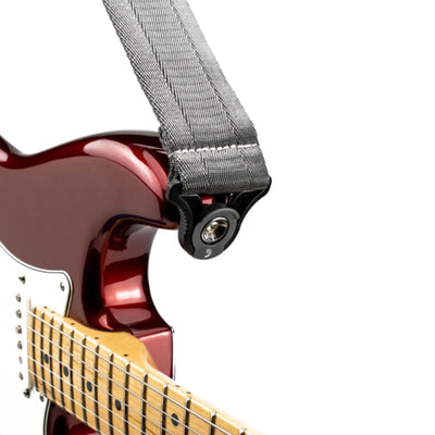 D'Addario Auto Lock Locking Guitar Strap, Metal Grey (50BAL09)