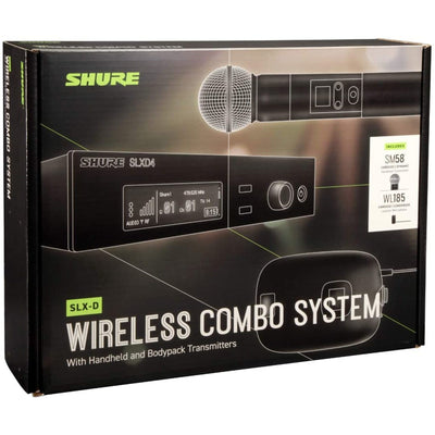 Shure SLXD124/85 Dual Channel Wireless Microphone System with SM58 Handheld and WL185 Lavalier Mics