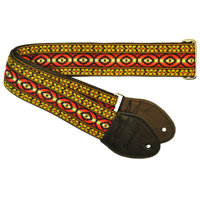 Souldier GS0279BK02BK - Handmade Seatbelt Guitar Strap for Bass, Electric or Acoustic Guitar, 2 Inches Wide and Adjustable Length from 30" to 63"  Made in the USA, Bohemian, Red