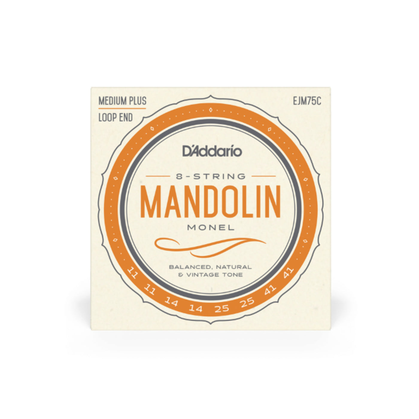 D'Addario Monel Mandolin Strings, Medium Plus, 11-41 (EJM75C)