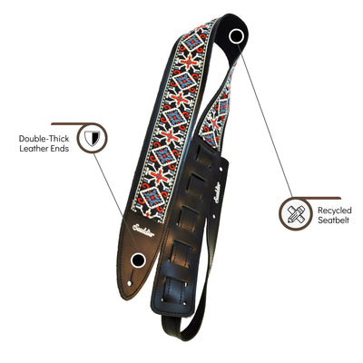 Souldier TGS1317BK02BK - Handmade Souldier Fabric Torpedo Strap for Bass, Electric, or Acoustic Guitar, Adjustable Length from 42.5" to 55" Made in the USA, Blue