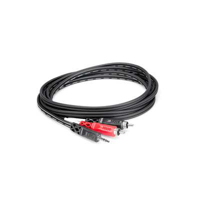 Hosa Stereo Breakout, 3.5 mm TRS to Dual RCA, 6 ft