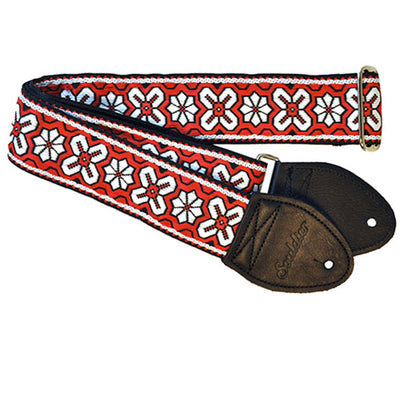 Souldier GS0942BK02BK - Handmade Seatbelt Guitar Strap for Bass, Electric or Acoustic Guitar, 2 Inches Wide and Adjustable Length from 30" to 63"  Made in the USA, Greenwich, Red