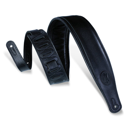 Levy's 3" Signature Padded Leather Strap in Black
