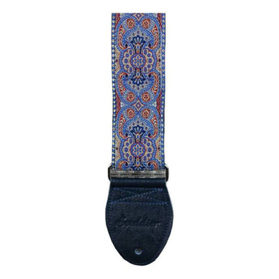 Souldier GS0396BK02NV - Handmade Seatbelt Guitar Strap for Bass, Electric or Acoustic Guitar, 2 Inches Wide and Adjustable Length from 30" to 63"  Made in the USA, Arabesque, Indigo