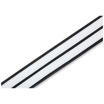 Levy's 2.5" Double Racing Stripe Strap in Black and White