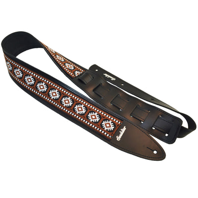 Souldier TGS0921BK02BK - Handmade Souldier Fabric Torpedo Strap for Bass, Electric, or Acoustic Guitar, Adjustable Length from 42.5" to 55" Made in the USA, Brown