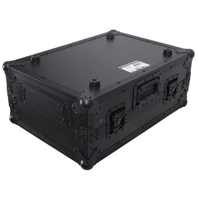 ProX XS-M11LTBL ATA-300 Style Flight Road Case, Fits Pioneer DJM S11 / Rane 70 / 72 MK2, With Laptop Shelf, Pro Audio Equipment Storage, Black on Black