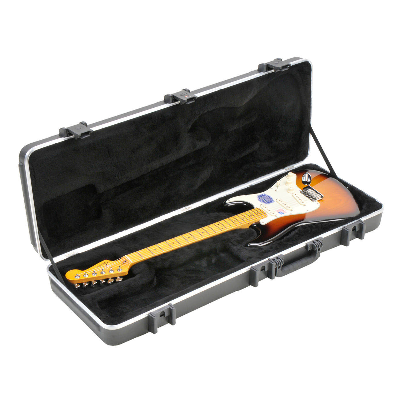 SKB Pro Rectangular Electric Guitar Case - Strat/Tele Hardshell Strat/Tele-style Guitar Case with ABS Exterior Shell, Cushion Handles, and TSA Accepted Locks (1SKB-66PRO)