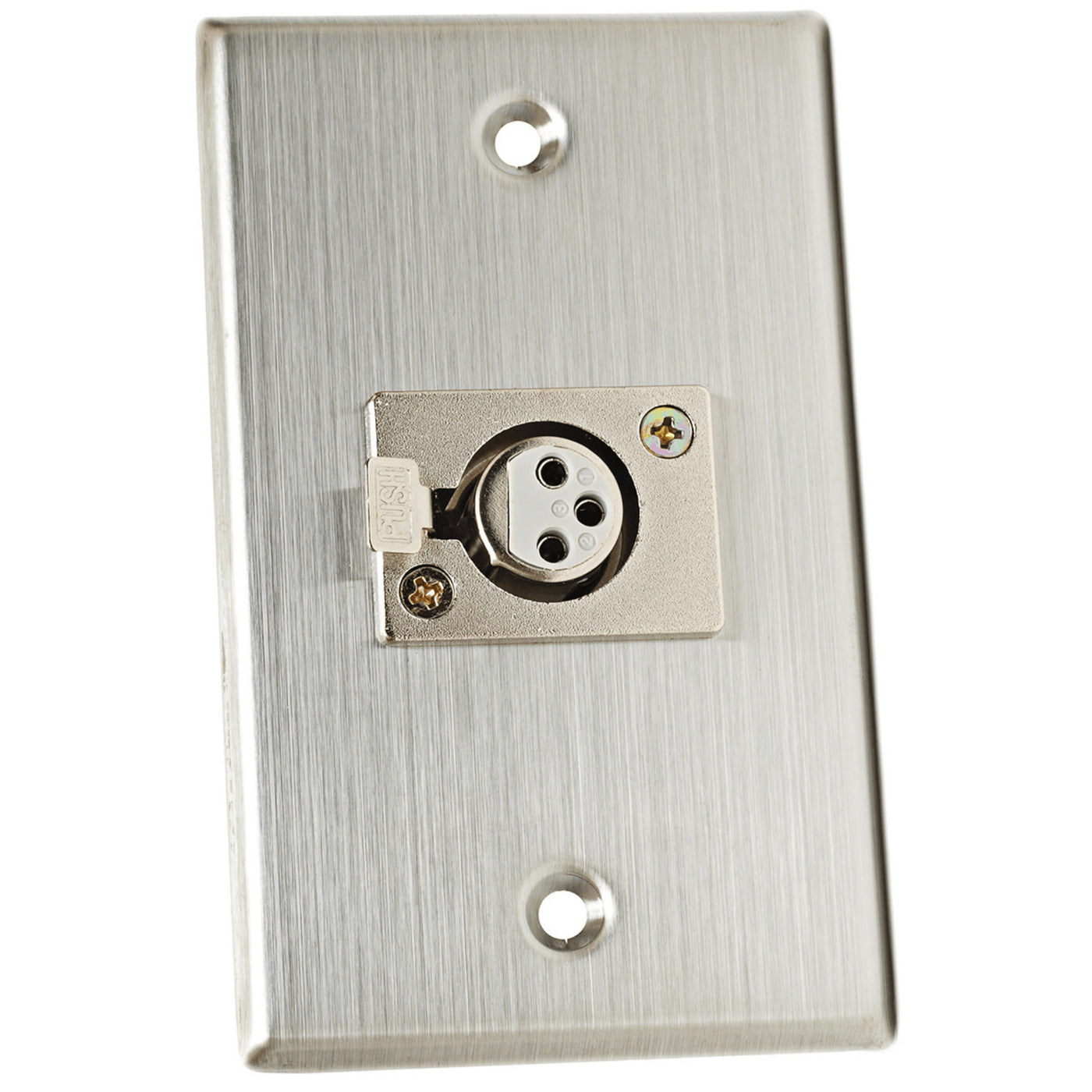 Astatic 40-347 Single Gang Stainless Steel Wall Plate with XLR-F