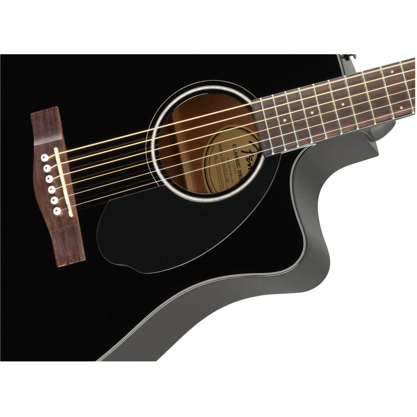 Fender CD-60SCE Dreadnought Acoustic-Electric Guitar, Black (0970113006)