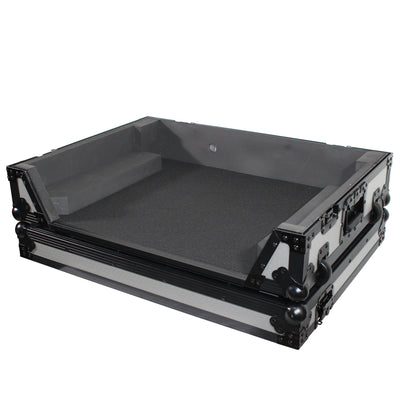 ProX XS-PRIME4WGB ATA-300 Style Flight Case, For Denon PRIME 4 DJ Controller, With 1U Rack Space and Wheels, Pro Audio Equipment Storage, Black Gray
