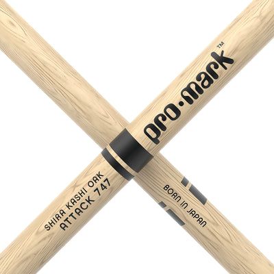 ProMark Classic Attack 747 Shira Kashi Oak Drumstick, Oval Nylon Tip (PW747N)