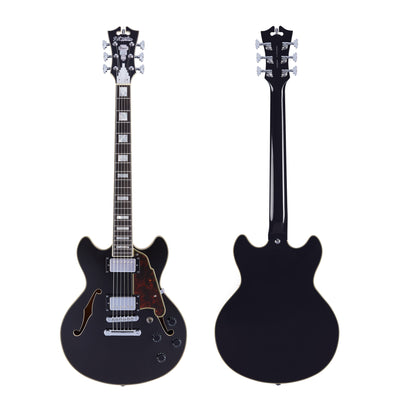 D’Angelico Premier Mini DC Electric Guitar, Black Flake (DAPMINIDCBLFCS)