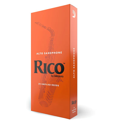 Rico by D'Addario Alto Sax Reeds, Strength 2.5, 25-Pack (RJA2525)