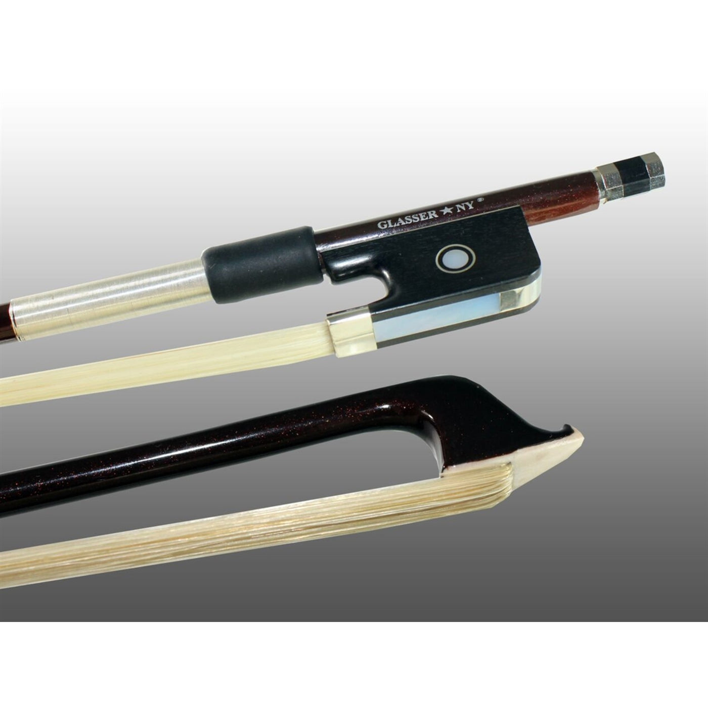 Glasser Viola Bow, Advanced Composite, Nickel-Mounted Ebony Frog, Nickel-Wire Grip, 4/4
