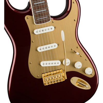 Fender Squier 40th Anniversary Stratocaster, Gold Edition Electric Guitar, Ruby Red Metallic (0379410515)