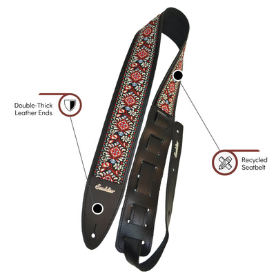 Souldier TGS0013BK02BK - Handmade Souldier Fabric Torpedo Strap for Bass, Electric, or Acoustic Guitar, Adjustable Length from 42.5" to 55" Made in the USA, Black