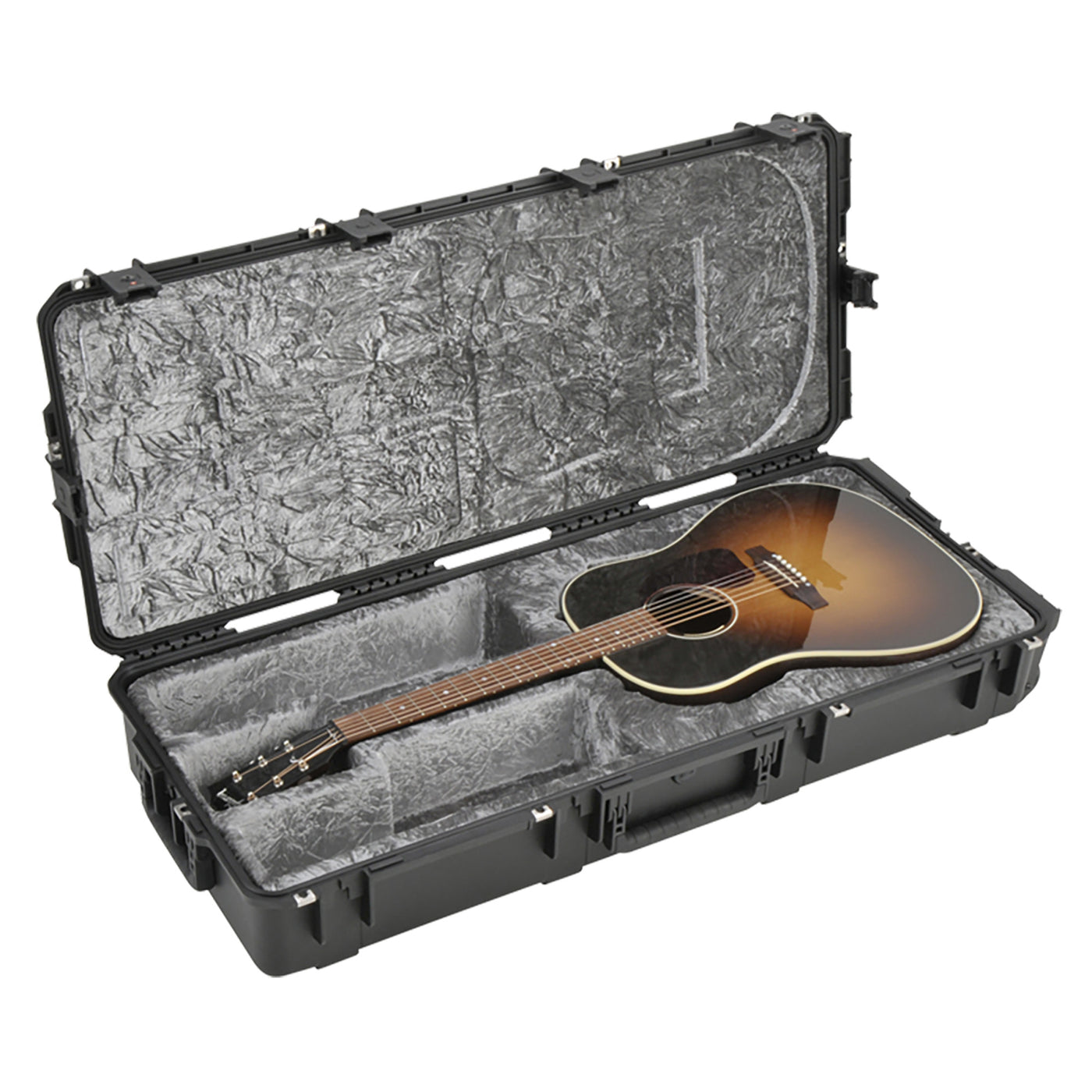 SKB Cases 3i-4217-18 iSeries Waterproof Hardshell Acoustic Guitar Case with Pressure Equalization, Wheels, and TSA Locking Latch System