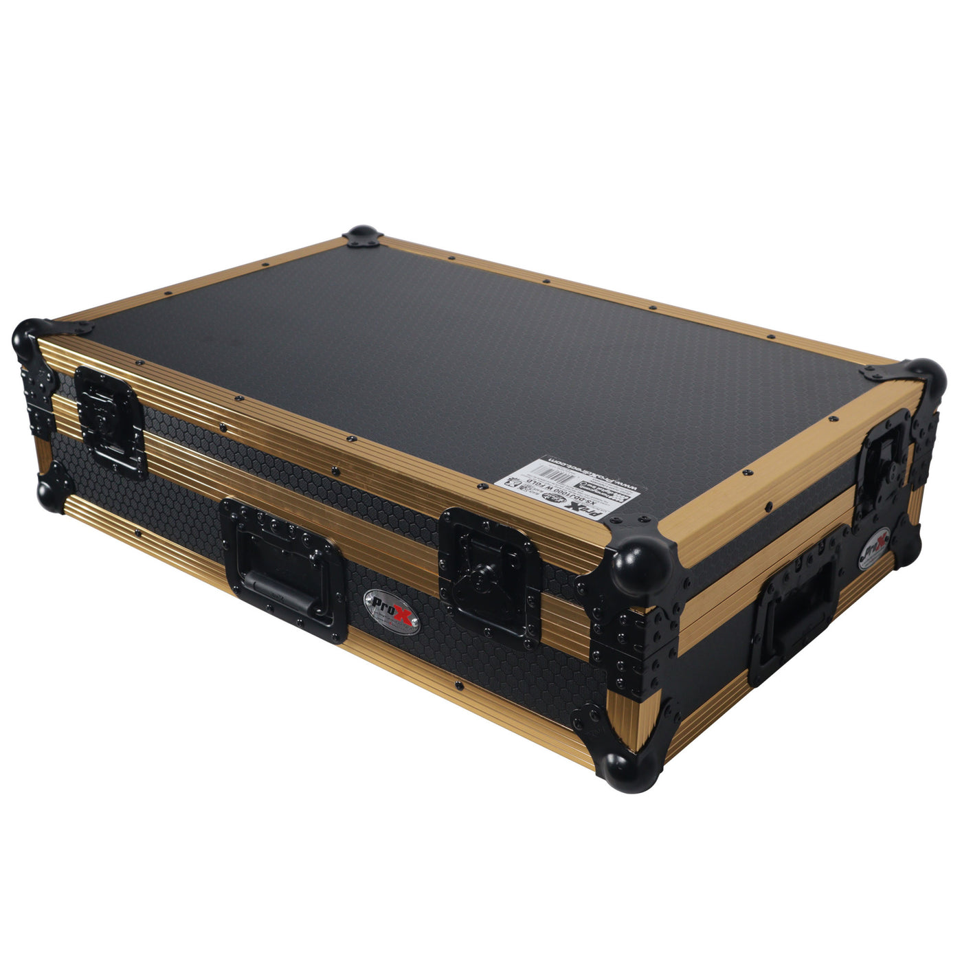 ProX XS-DDJ1000WGLD ATA Flight Case, For DDJ-1000 FLX6 SX3 DJ Controller, 1U Rack Space, With Wheels, Pro Audio Equipment Storage, Gold Black