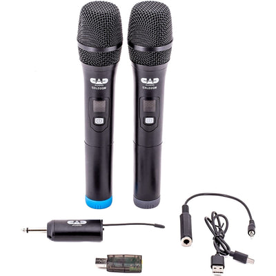 CAD Audio GXLD2QM Dual-Channel Digital Wireless Handheld Microphone System with USB and TRS Adapters (GXLD2QM)