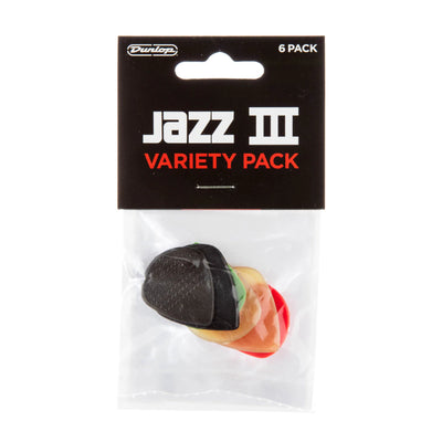 Dunlop PVP103 Jazz lll Pick Variety Pack- 6 Pack