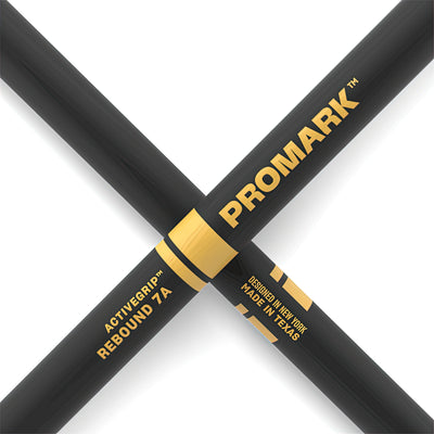 ProMark Rebound 7A ActiveGrip Hickory Drumstick, Acorn Wood Tip (R7AAG)