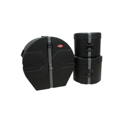 SKB  Drum Case Package 1 Hardshell Drum Case 3-piece Set with 10"x12" Tom Case, 12"x14" Floor Tom Case, and 18"x22" Bass Drum Case (1SKB-DRP1)