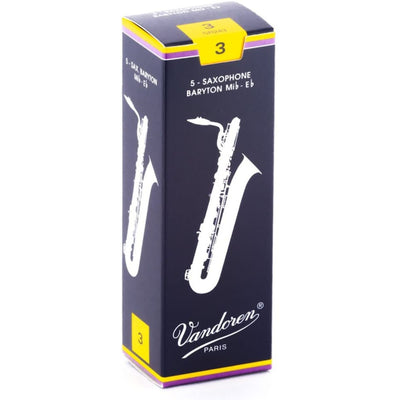 Vandoren Baritone Saxophone Traditional Reeds Strength #3; Box of 5