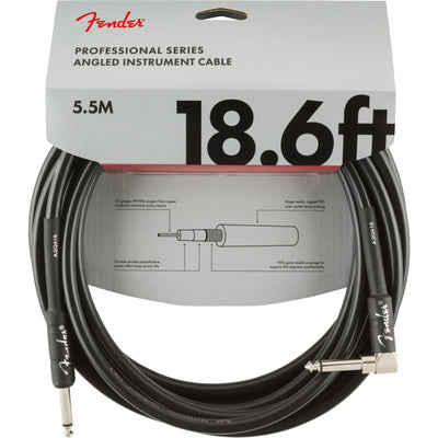Fender Professional Series 18.6-Foot Straight to Angle Instrument Cable - Black (0990820019)