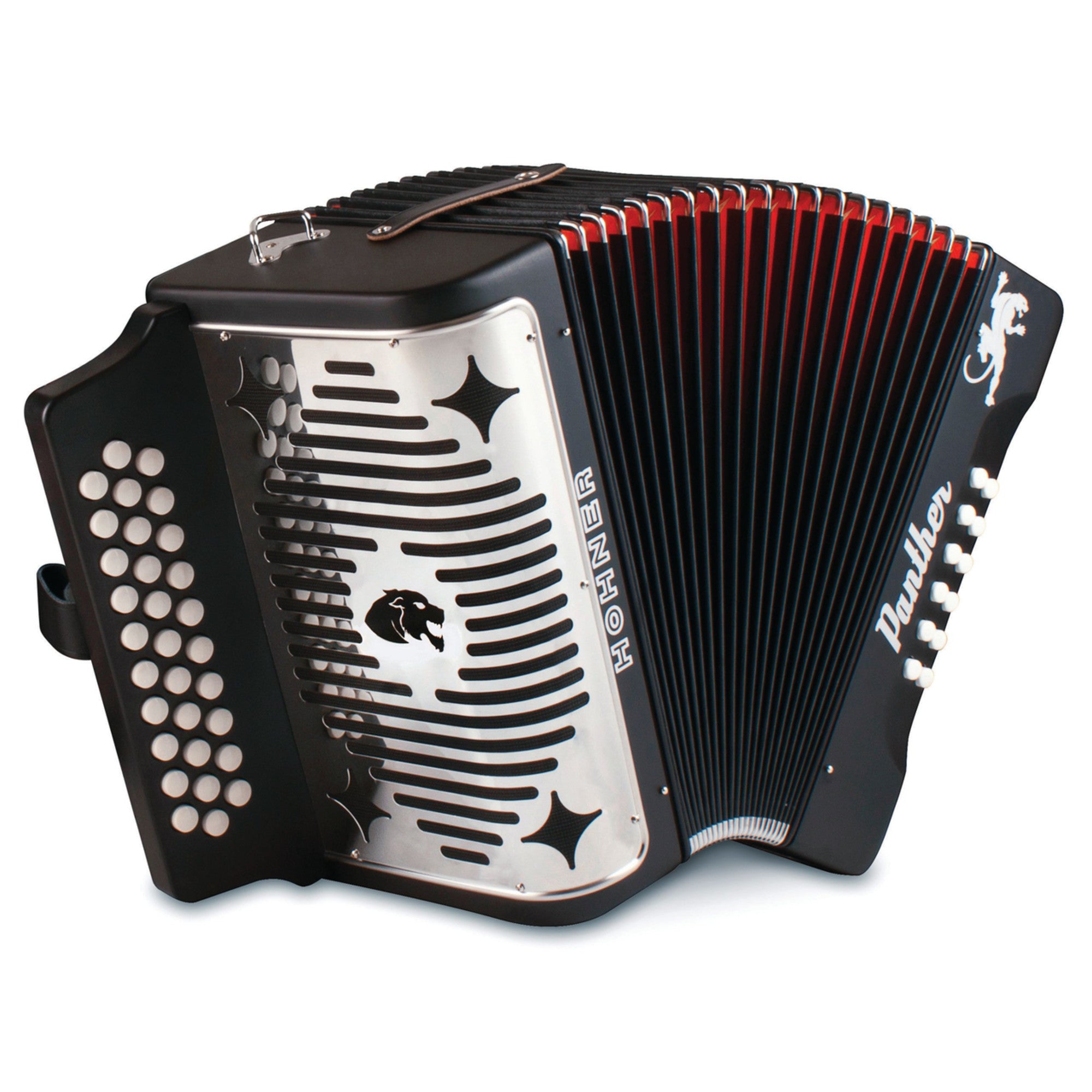 Hohner Panther Diatonic Accordion - Keys of F/Bb/Eb - Gloss Black – Interstate M