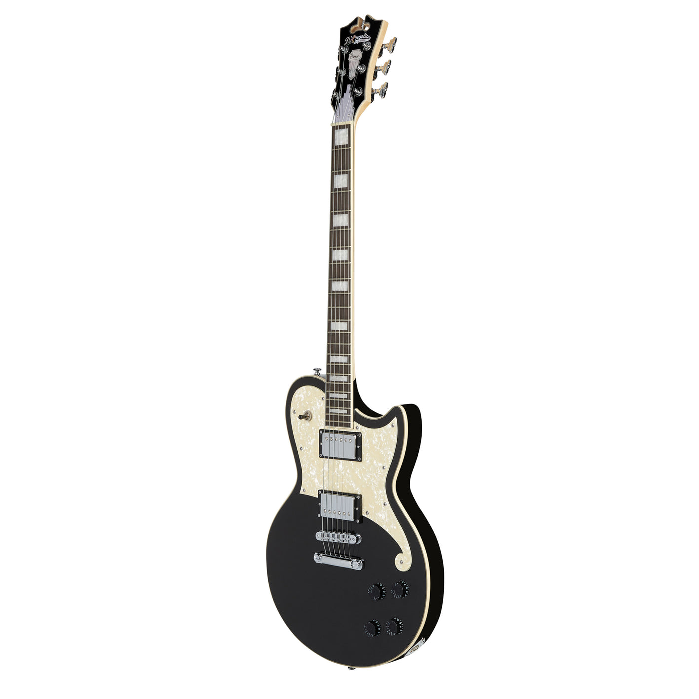 D’Angelico Premier Atlantic Electric Guitar with Stopbar Tailpiece, Black Flake (DAPATLBLFCS)